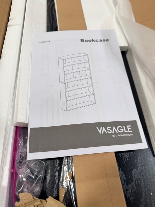 Photo 1 of ** Incomplete **
VASAGLE CUSTOS Collection - Bookshelf, 6-Tier Bookcase, Book Shelf, Open Storage Shelf, 9.4 x 31.5 x 63.3 Inches, for Living Room, Home Office, Dining Room, Ebony Black ULBC412B01