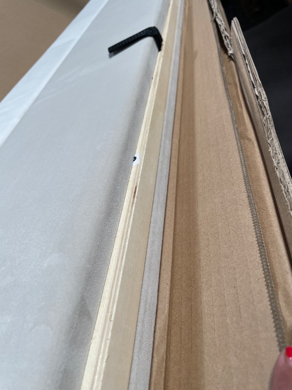 Photo 1 of *****PARTIAL SET, MISSING BOX 1/2 ****** Full Size Upholstered Platform Bed with Pull-Out Trundle Bed | Twin Size Trundle, LED Lighting Controlled by APP, USB+Type-C Charging Ports, Chenille Upholstered Bed Frame,Beige