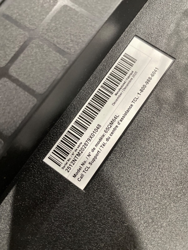 Photo 1 of **CRACKED, DOES NOT POWER ON ** TCL 65-inch QM64L Mini LED QLED 4K Smart Fire TV