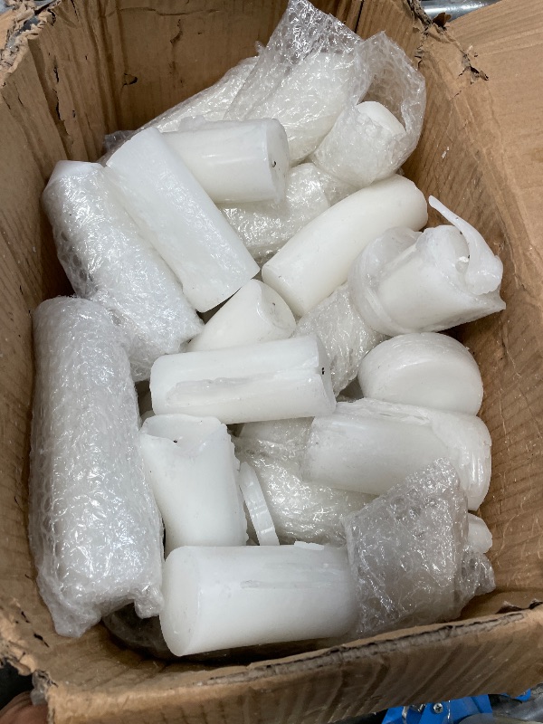 Photo 1 of **SOME CANDLES MELTEDVeiuwa 72-Pack White Pillar Candles