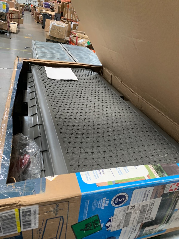 Photo 1 of **FOR PARTS ONLY, SOME PIECES ARE DAMAGED** Suncast Extra Large Deck Box, 122 Gallon, Peppercorn