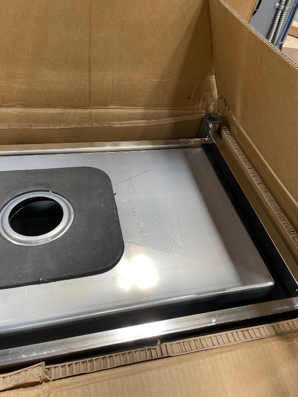Photo 1 of **BOTTOM IS DAMAGED**Large Stainless Steel Utility Sink, Freestanding Kitchen Sink Single Bowl