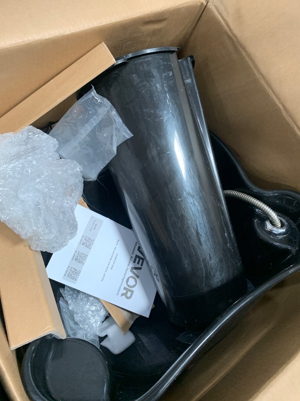 Photo 1 of ***MISSING PARTS** VEVOR Portable Shampoo Bowl, Shampoo Sink for Washing Hair with Electric Pump, Includes 2 Buckets 2 Showerheads, Drain Hose, Height and Angle Adjustable Portable Wash Bowl for Home Salon Use, Black