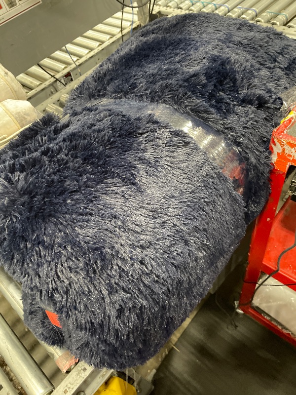 Photo 1 of 10x12 Navy Blue Shag Area Rug for Living Room - Plush Shaggy Carpet
