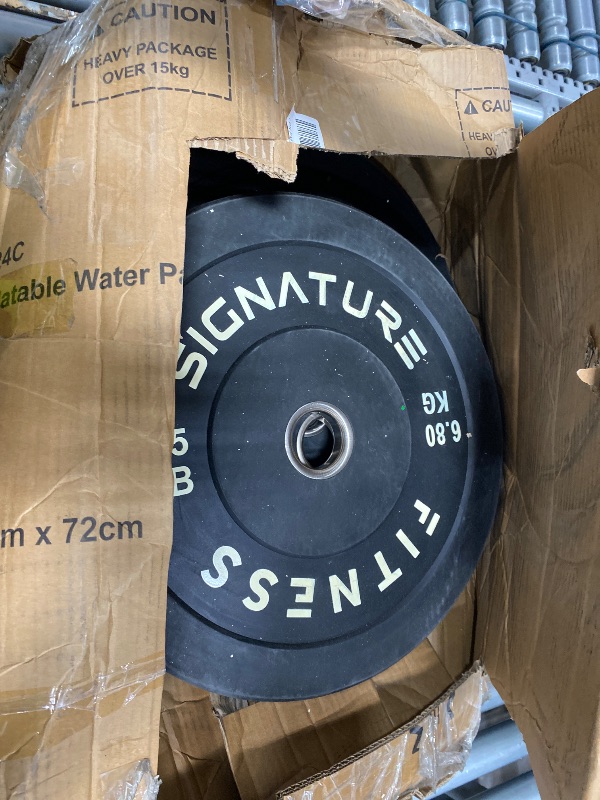 Photo 1 of **only2 10lbs, 2 15lbs, 1 25lb weights** Fitvids 2-Inch Olympic Rubber Weight Plates Set with 7ft Bar, Bumper Plates Set with Barbell for Strength Training, 260 Lbs Set, Black