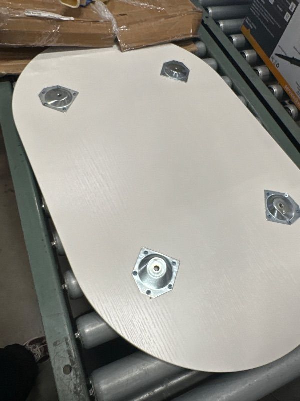 Photo 1 of **MISSING LEGS** FURMORENE Oval Coffee Table - White, 31.5x19.7x16.3 inches