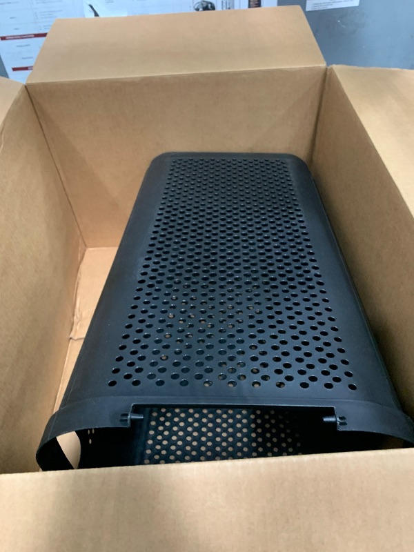 Photo 1 of ***MISSING PARTS***Mind Reader Slim Laundry Hamper with Lid, 60L Clothes Basket, Ventilated Plastic, Black