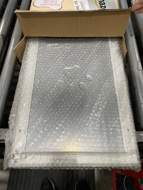 Photo 1 of [Petoasis] 3-Flaps Heavy-Duty Dog Door, Rust Proof Aluminum Alloy Frame, Extreme Weather Dog Door Can Block Wind, Snow, and Rainwater Intrusion (Silvery White, Large for Door)