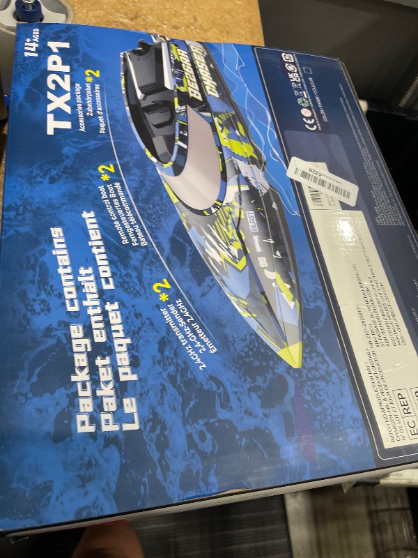 Photo 1 of **PARTS ONLY** BEZGAR RC Boat, 2 Packs 12 inch Fast Speed RC Boat 30 KPH with A Portable Suitcase for Lakes & Pools & Salt Water, Summer Toys for Adults and Ideal Gifts for Kids Boys Age 6 7 8-12 Years Old - TX2P1