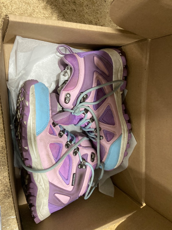 Photo 1 of */****SHOES ARE DIRTY***R CORD Girls Hiking Boots Big Kids Hiking Boots Girls Outdoor Adventure Trekking Boots Non-Slip Outdoor Boots Purple 4 Big kid