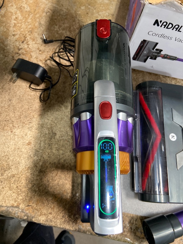 View 5 of ***SEE NOTES****NADALY Cordless Vacuum Cleaner, 650W 55KPa 70 Mins Self-Standing Stick Vacuum, Lightweight Vacuum for Everyone, Anti-Tangle, 1.8L Capacity, Vacuum Cleaners for Home Pet Hair Hardwood Floors Carpet