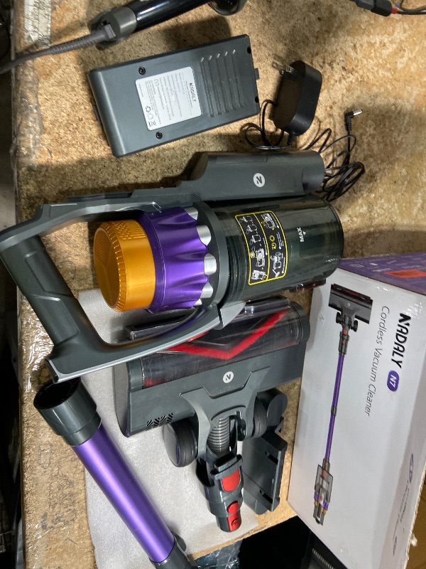 View 3 of ***SEE NOTES****NADALY Cordless Vacuum Cleaner, 650W 55KPa 70 Mins Self-Standing Stick Vacuum, Lightweight Vacuum for Everyone, Anti-Tangle, 1.8L Capacity, Vacuum Cleaners for Home Pet Hair Hardwood Floors Carpet