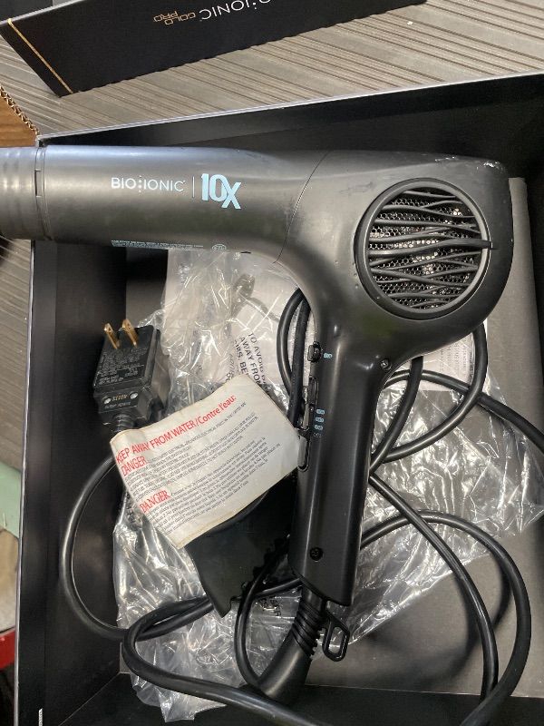 Photo 1 of **SEE NOTES***Bio Ionic GoldPro Hair Dryer, Blue, Moisturizing Heat Technology & 24K Gold MX, Ultra-Powerful 1875W AC Motor, Lightweight Blow Dryer with Ergonomic Handle, Multi-Speed Settings
