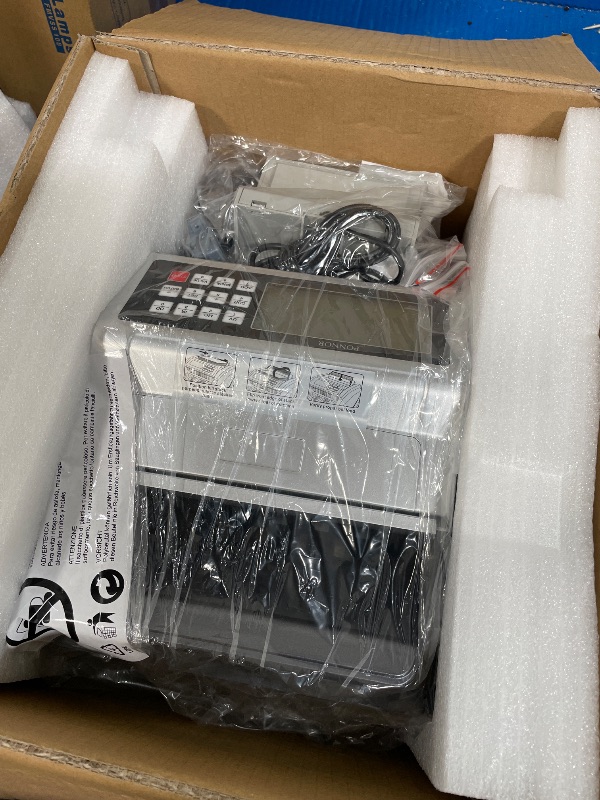 Photo 1 of **ITEMS FACTORY SEALED** PONNOR Money Counter Machine with Value Bill Count, Cash Counter for Dollar, Euro with UV/MG/IR/DD/DBL/HLF/CHN Counterfeit Detection, Add/Bat/Value Mode Bill Counting Machine with Large LCD Display