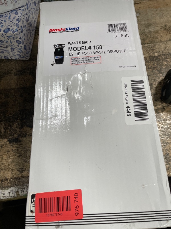 View 2 of ***Parts Only ***Waste Maid 10-US-WM-158-3B Garbage Disposal Anti-Jam Stainless Steel Food Waste Grinding System, 1/2 HP Standard, Black