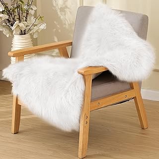 Photo 1 of  White Faux Sheepskin Shag Fur Rug