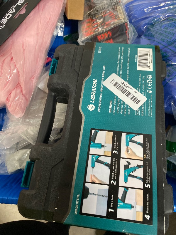 Photo 1 of **MISSING RIVETS, AND ACCESSORIES** LIBRATON Professional Heavy Duty Rivet Gun, One-Handed Pop Rivet Gun Set, Robust Riveter with Shaft Container, Manual Riveting Tool, Tool-Free Interchangeable Heads, for Metal, Wood and Plastic