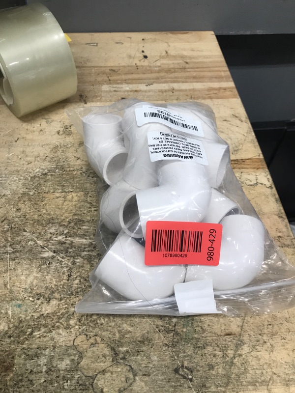 Photo 1 of 10-Pack 1 Inch PVC Fittings 90 Degree Elbow, Furniture Build Grade SCH40 White PVC Pipe Connectors, Socket x Socket 2 Way Corner Fitting for DIY Garden Shelf, Greenhouse & Sprinkler System