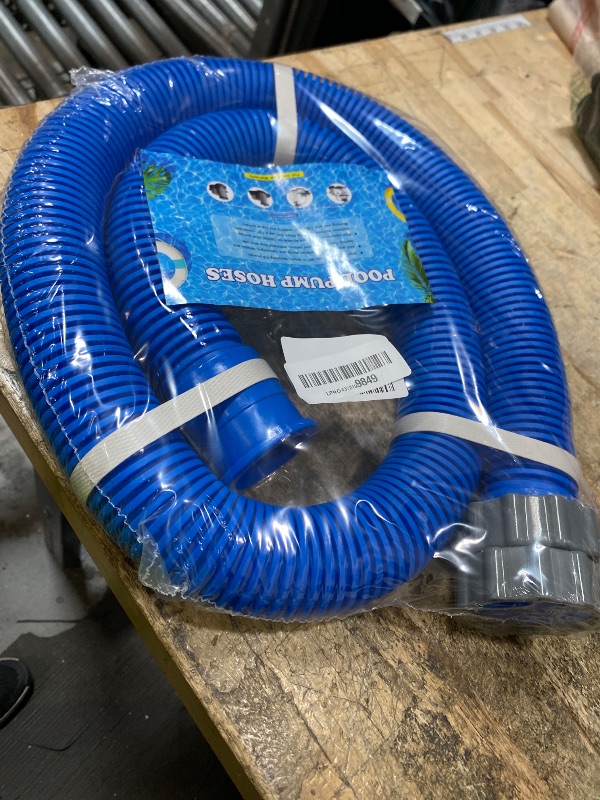 Photo 1 of 1-1/2 Inch × 59 Inch Accessory Pool Pump Replacement Hose for Pool Sand Filters & Saltwater Systems with 1,500 to 2,500 GPH Capacity (1 pack blue)