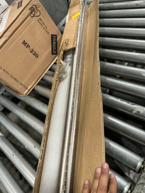 Photo 1 of 1 1/8 Inch Diameter Curtain Rods 144 to 240 Inches(12-20ft), Telescoping Heavy Duty Large Drapery Rod with Adjustable Aluminum Alloy Bracket, Solid End Caps for Windows Patio Decoration, Brushed Gold