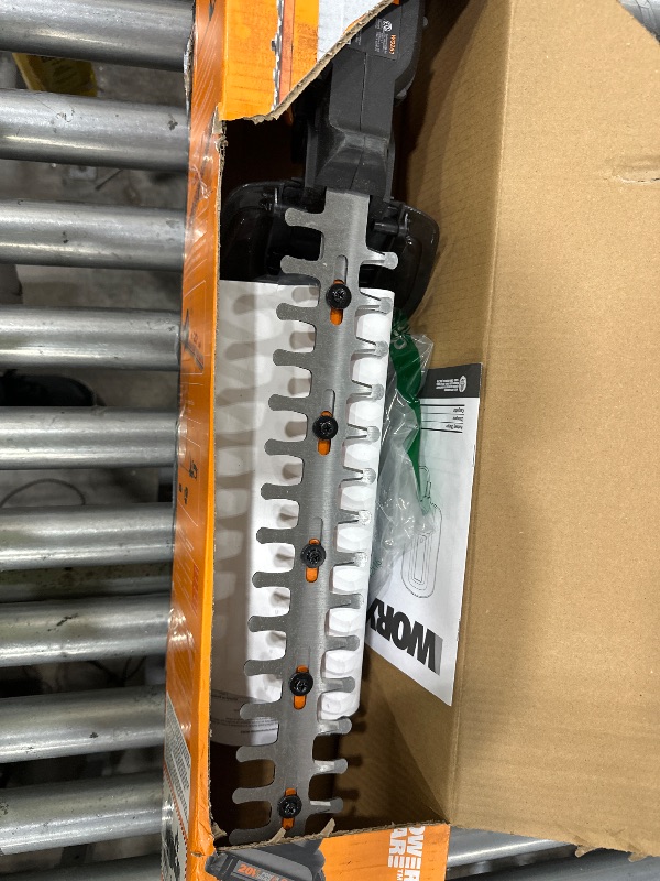 Photo 1 of ***MISSING HANDLE***
WORX 22" Cordless Hedge Trimmer, Electric Hedge Trimmer with Dual-Action Blades, Lightweight Bush Trimmer with 5.5 LBS, Battery & Charger Included, WG261