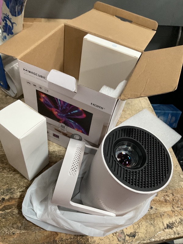 Photo 1 of ?Electric Focus?Magcubic Mini Projector 4K Support, Portable Projector with WiFi 6 and Bluetooth 5.4, Smart Proyector, 5W Soundbase Speaker, 180°Rotation for Home Theater