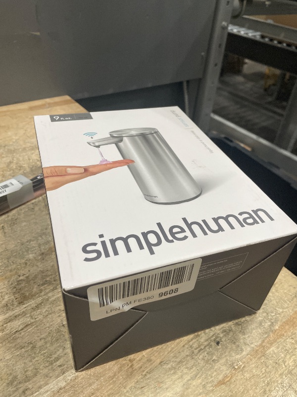 Photo 1 of **No charger included** simplehuman Liquid Sensor Pump, 9 oz Automatic Soap Dispenser for Kitchen and Bathroom, Touchless Motion Sensor, Variable Dispense, Rechargeable, No-Drip Spout, High-Grade Brushed Stainless Steel