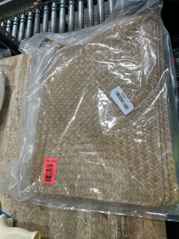 Photo 1 of Rectangular Woven Placemats, Natural Seagrass Place Mats, 17" x 12", Rattan Wicker Table Mats for Dining Table