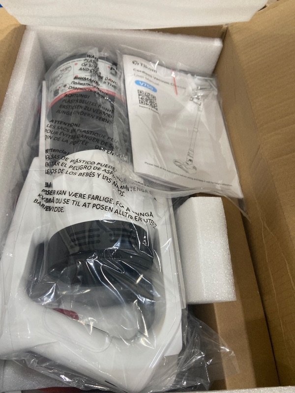 Photo 1 of **ITEM FACTORY SEALED** Tikom V750 Cordless Vacuum Cleaner for Home, 45000Pa/500W Stick Vacuum with LED Display, Charging Wall Dock, Anti-Tangle, Lightweight Handheld Vacuum for Pet Hair, Hard Floor, Carpet, White