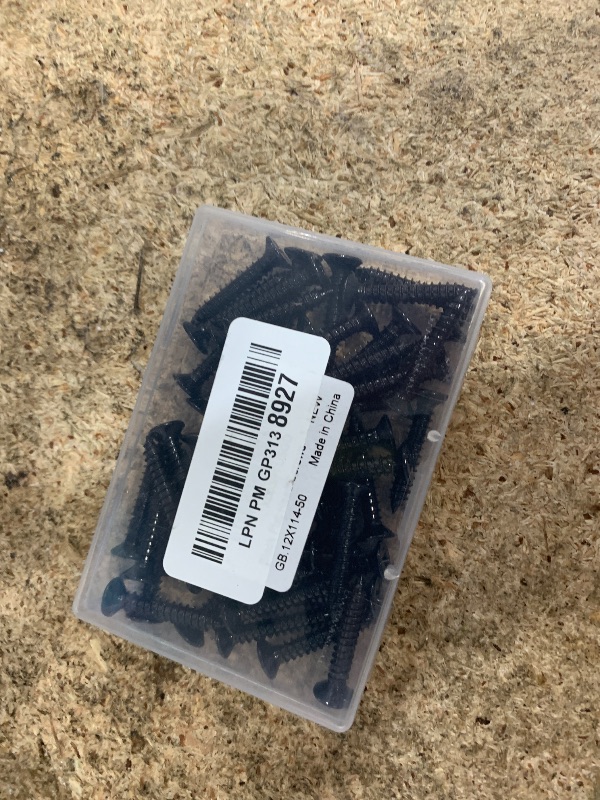 Photo 1 of #12 x 1-1/4" Wood Screws Flat Head Fast Self Tapping Drywall Screws 18-8 Stainless Steel 304 Black Finish, 50 PCS