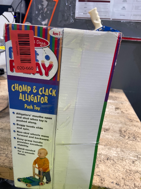 Photo 1 of ***Missing screws*** Melissa & Doug Deluxe Chomp and Clack Alligator Wooden Push Toy and Activity Walker