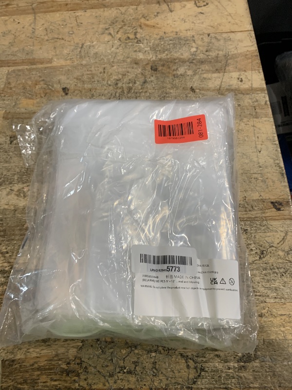 View 2 of 100 PCS 9"×12" Large Zip Seal Lock Bags Clear Clothing Plastic Poly Bag