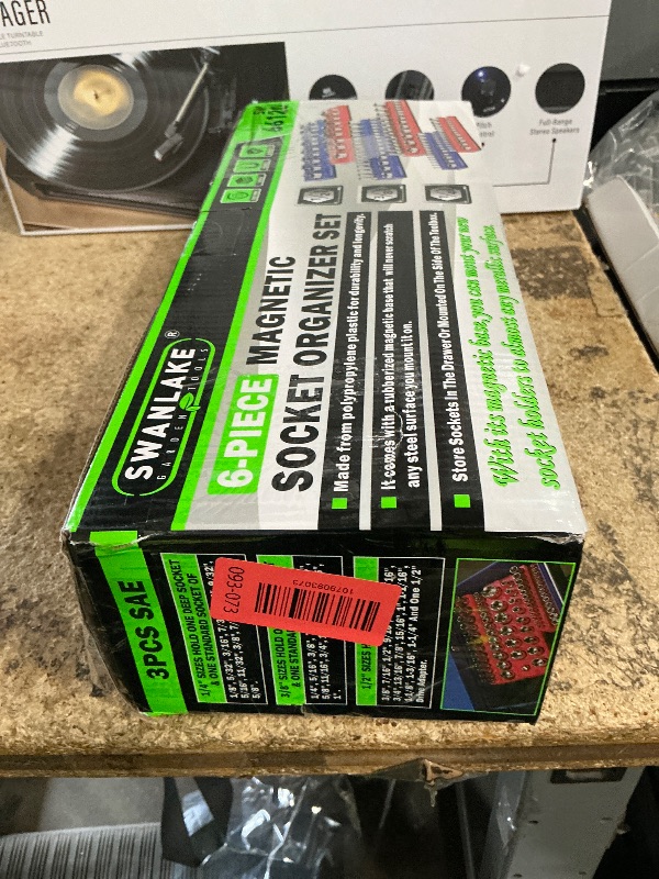 View 2 of **sockets not included**Magnetic Socket Organizer Set, 6PCS Socket Holder, 1/4", 3/8", 1/2" Sockets Holds 143 Pieces Magnetic Sockets Trays (Blue&red, 6 Pcs)