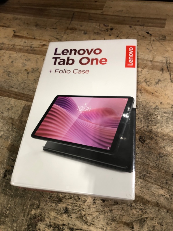 View 2 of **FACTORY SEALED** Lenovo Tab One - Lightweight Tablet - up to 12.5 Hours of YouTube Streaming - 8.7" HD Display - 4 GB Memory - 64 GB Storage - MediaTek Helio G85 - Includes Folio Case