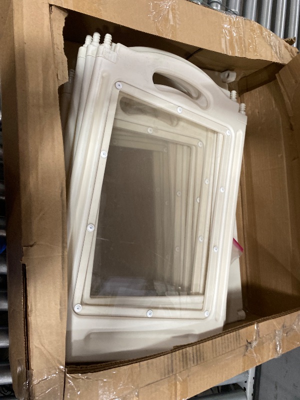 View 2 of ** missing pcs.**Homelio Clear Acrylic Dog Playpen with Door, 23.6"