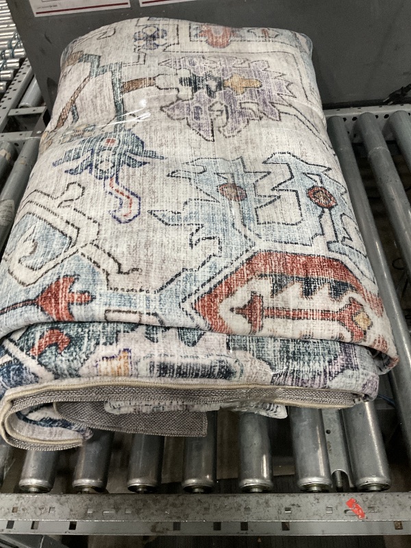 View 3 of 10x14 Area Rugs for Living Room: Washable Bedroom Rug Boho Vintage Rugs Stain Resistant Non Slip Low Pile Soft Lightweight Carpet for Kitchen Dining Room Farmhouse Nursery Kids Room Home Office