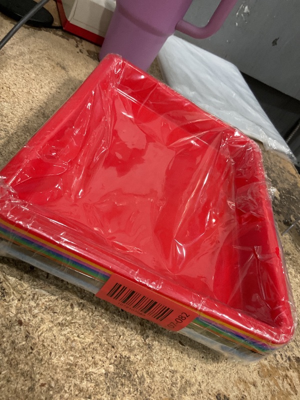 View 2 of 10 Pack Plastic Art Trays: 8 Color Sensory Trays for Kids Crafts & DIY Projects