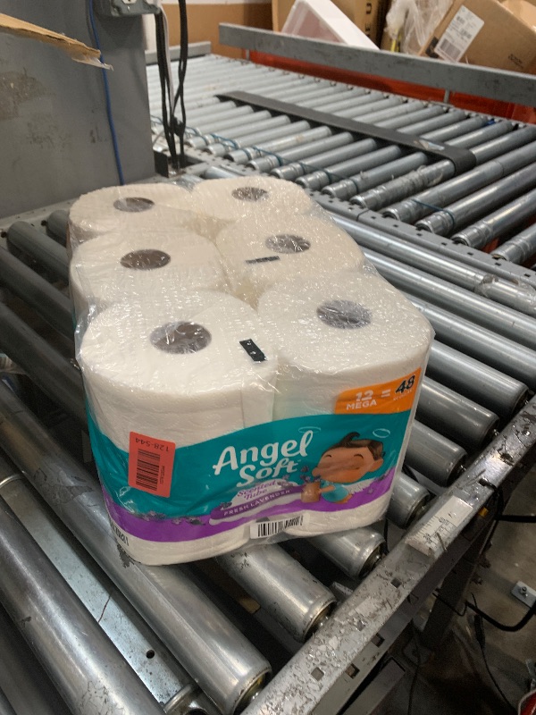 View 2 of 2 Pack of Angel Soft 2-Ply Toilet Paper, Fresh Lavender Scented Tube, 12 Mega Rolls