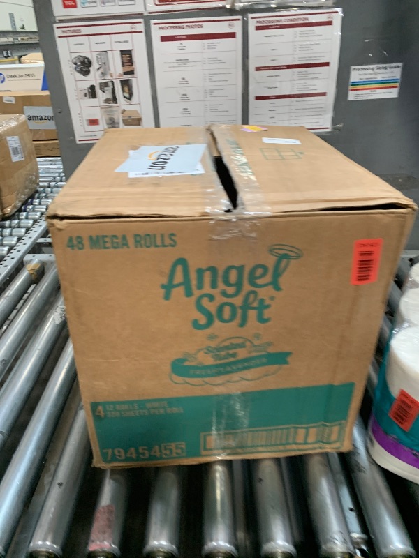 View 2 of 2 Pack of Angel Soft 2-Ply Toilet Paper, Fresh Lavender Scented Tube, 12 Mega Rolls