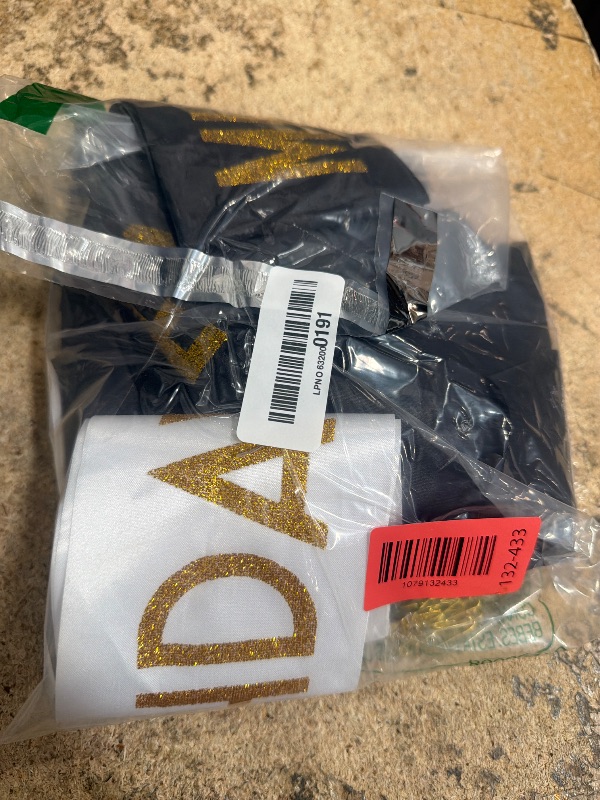 View 2 of 12 Pack Queen Sashes for Women - Birthday Squad Sash Set, Funny Gifts Sashes for Women's Birthday Party Supplies (Black + White + Gold Glitter Letters)