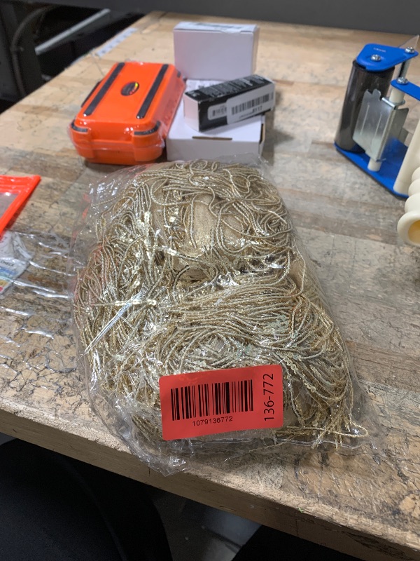 View 2 of 10 Yards Sparkly Sequined Tassel Ribbon Sequins Fringe Trim Spangle Paillette Lace Fabric for Upholstery Sewing Curtain Pillow Home Decor Party Dress Stage Costume Embellishment (Light Gold)