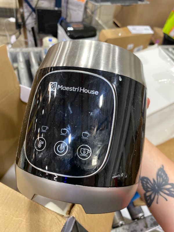 Photo 1 of **FACTORY SEALED**  Maestri House Milk Frother, Variable Temp and Froth Thickness DualFro 600 Milk Frother Steamer, 21OZ Smart Touch Control Milk Warmer, Dishwasher Safe, Memory Function for Latte&Hot Chocolate (Black)