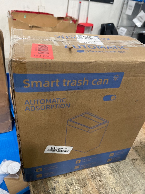 Photo 1 of **ITEMS FACTORY SEALED** geradivoxa 2.7 Gallon Slim Bathroom Touchless Trash Can, Automatic Smart Trash Can with Auto Bagging System, Sensor Lid Waste Bin for Bedroom, Office & RV, White