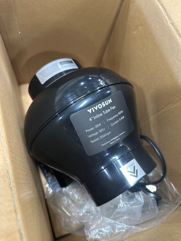 Photo 1 of **FACTORY SEALED** VIVOSUN T4 4" Inline Duct Fan & Temperature Humidity Controller, E42A+ WiFi-App Control AeroZesh Grow Tent Fan& Smart Thermostat, 210 CFM EC Motor Exhaust Fan for Heating Cooling, Greenhouse Accessory