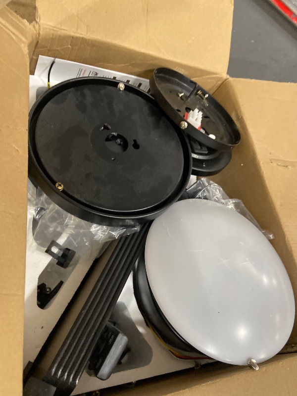 Photo 1 of **LIGHT SHADE IS DAMAGED** ZMISHIBO 52 Inch Smart Ceiling Fans with RGB Lights, Low Profile Flush Mount Ceiling Fan with Alexa/App/Remote Control, Dimmable 20W LED Light, Black Modern Fan for Living Room, Bedroom, Game Room