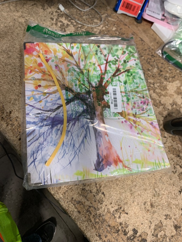 Photo 1 of 1 Inch 3 Ring Binder Organizer, Three Ring Binder with Clipboard, 5-Tabs Pockets Dividers, Transparent Folder,18 Divider Stikers, BVSSX Decorative Binders for Letter Size 8.5"x11" Paper (Seasons Tree)