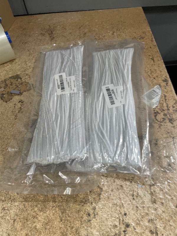 Photo 1 of *2 PACKS* ZXIIXZ Pipe Cleaners Craft, 100 Pcs Creative Chenille Stems White Pipe Cleaners Bulk Craft Pipe Cleaners for Flower Making, DIY Arts and Crafts Decorations Supplies