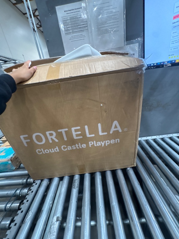 Photo 1 of ***FOR PARTS ONLY***Fortella Cloud Castle Foldable Baby Playpen, Large Baby Safety Play Yard Enclosure with 14 Panels, Whiteboard & Activity Wall for Indoor/Outdoor Play, Babies & Toddlers 1-3 (Gray) **BALLS NOT INCLUDED