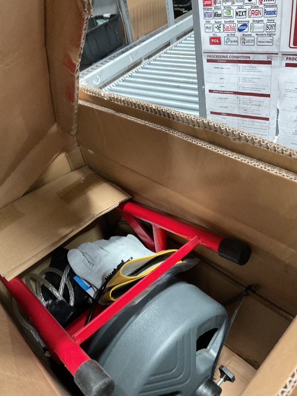 Photo 1 of *** PARTS ONLY *** Drain Cleaner Machine 50Ft x 5/16 Inch, Electric Drain Auger Professional, Foot Switch with 6 Cutters, Glove, Drain Auger Cleaner Sewer Snake for 3/4 to 3 Inch Pipes