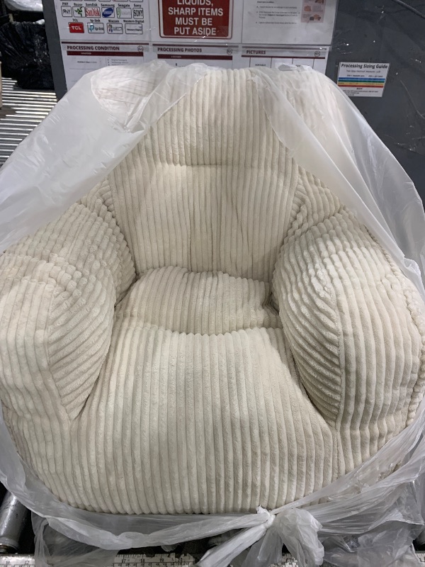 View 1 of 
Memory Foam Bean Bag Chair, Soft Fluffy Corduroy, Beige
Ergonomic Lounge Chair with High Backrest, Comfy Floor Seating for Living Room, Bedroom, Dorm, Supports up to 250 lbs